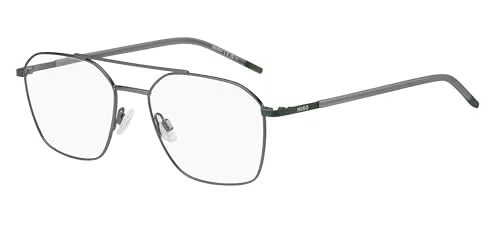 HUGO Rechteckig Metall Brillen in Matte Dark Ruthenium Green für Herren, Brille mit Sehstärke, optional mit Sonnenbrillen tönung oder Blaulichtfilter (Modell HG 1274)