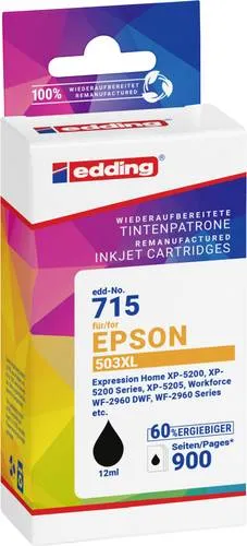 Edding Druckerpatrone ersetzt Epson 503XL, T09R1 Kompatibel Schwarz EDD-715 18-715