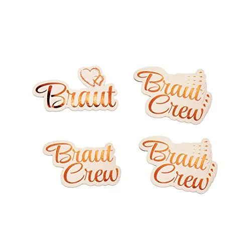 Oblique Unique® Braut + Braut Crew Konfetti JGA Junggesellinnenabschied Hochzeit Roségold Streudeko Tisch Deko Geschenk Dekoration Basteln