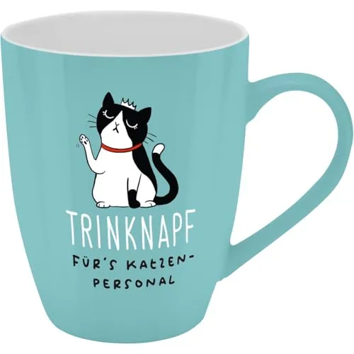 GRUSS & CO Becher mit Motiv Trinknapf | Tasse mit Spruch, New Bone China Porzellan, 35 cl, mit Geschenkbaderole | lustiges Geschenk, Geburtstag | 74215