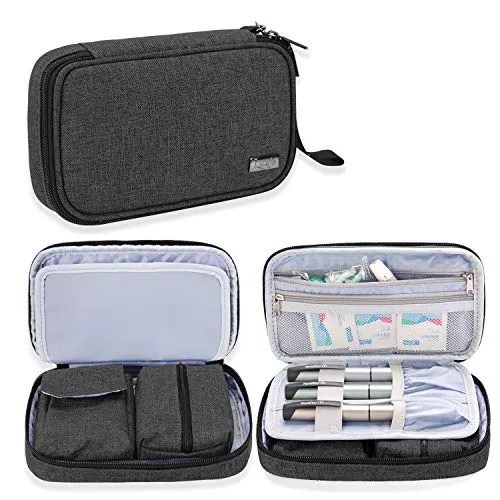 Luxja Diabetikertasche für Unterwegs, Tasche für Blutzuckermessgeräte und Diabetiker Zubehör (Nur Tasche), Schwarz