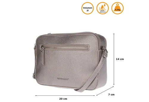 Christian Wippermann Umhängetasche Damen Tasche Schultertasche Umhängetasche Crossover Bag Hellgrau (1 tlg), Leder Optik Handtasche Schwarz