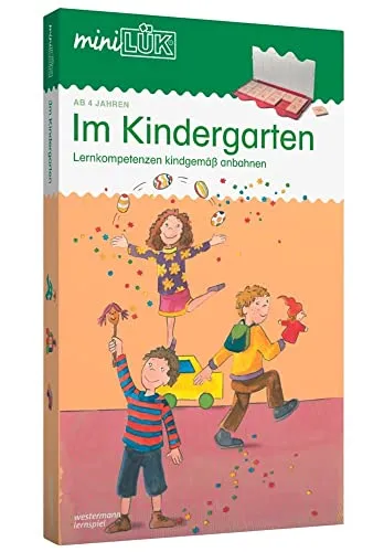 LÜK miniLÜK Set: Im Kindergarten Lernspiel für Kinder ab 4 Jahren - Gesellschaftsspiel für Vorschulkinder, fördert spielerisch die Lernfähigkeiten und ist ideal für den Kindergarten.