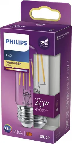 Philips LED Classic 40W T30 E27 Lampe 4,5W 470lm warmweiß