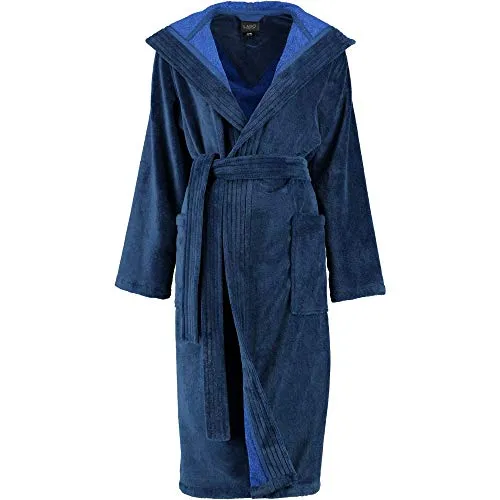 LAGO Bademantel Damen Kapuze 802 Graphit - 73 M - Bademantel für Damen mit Kapuze in Graphit, perfekt für gemütliche Abende und entspannende Stunden nach dem Baden.