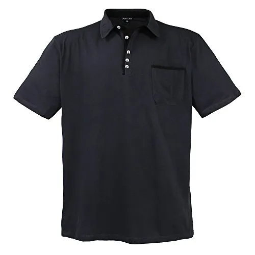 Lavecchia Herren Poloshirt LV-1701 (Anthrazit, 8XL) - Poloshirts für Übergrößen - Trendiges Kurzarm-Polo aus 100% Baumwolle mit dezenten Kontrasten, ideal für starke Männer, die Komfort und Stil suchen.