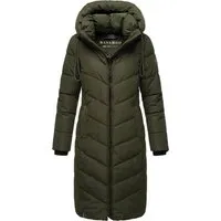 Navahoo Damen Wintermantel Warmer Steppmantel mit Abnehmbarer Kapuze