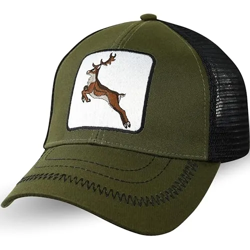 Trucker-Kappe - The Farm Netzkappe Mesh cap Snapback verstellbare Kappe Sport Cap Urban Basecap Baseball Kappe mit Verschluss (DE/NL/SE/PL, Alphanumerisch, Einheitsgröße, Stag deer Cap)