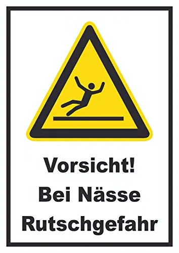 HB-Druck Vorsicht Bei Nässe Rutschgefahr Schild A6 (105x148mm)