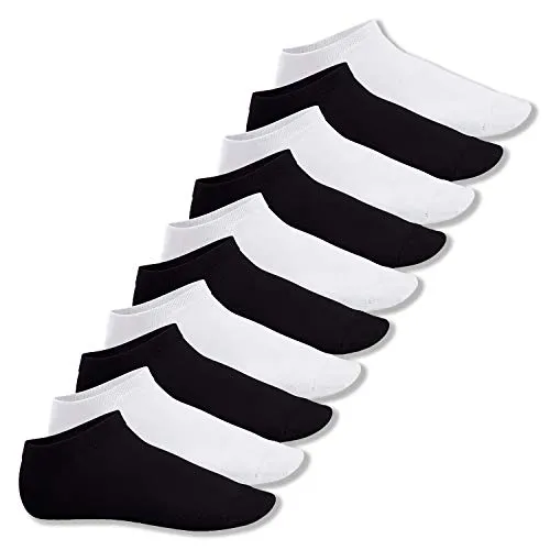 Footstar EVERYDAY! 10 Paar Damen & Herren Sneaker Socken - Schwarz-Weiß 39-42