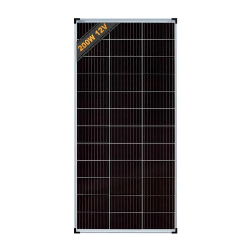 enjoy solar® Solarpanel klassisches monokristallines Solarmodul 200W 12V (silberner Rahmen), 210mm Perc-Zellen, 0% MwSt.