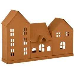 Häuserzeile Teelichthalter Calibri weiß B 29cm - Scandi Chic Deko