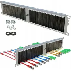 Stalflex Kabeldurchführung mit Bürstenleiste 2HE 19 Zoll