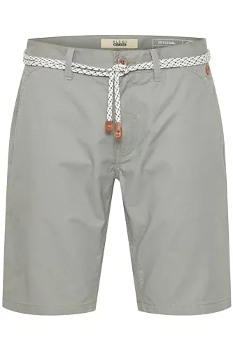 Blend BHRagna Herren Chino Shorts Bermuda Kurze Hose mit Kordel-Gürtel Gesäßtasche Eingrifftaschen 100% Baumwolle Regular fit, Größe:L, Farbe:Aluminium (70107)