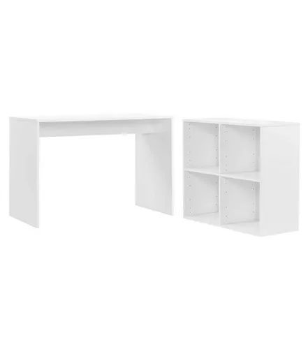 mokebo Schreibtisch Die Produktiven (mit 4 offenen Fächern), PC Tisch klein in Weiß, auch als Arbeitstisch mit Stauraum