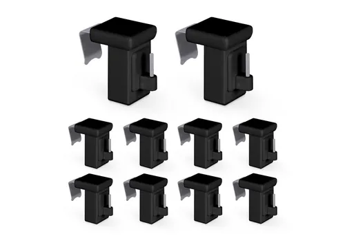 Bestlivings Klemmträger für Fensterrahmenstärke 10-27 mm, für Vitragestangen, (10-tlg), aus robustem und langlebigem Kunststoff, drehbar