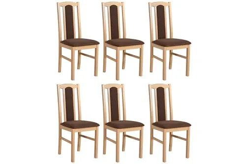LeafDesign Esszimmerstühle Holz - Esszimmerstuhl 120 kg - Stuhl Buche Massiv - Stühle Esszimmer 6er Set - Holzstuhl - Esstischstühle - Küchenstühle 6er Set