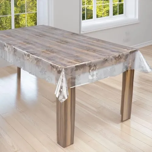 laro Premium Line 0,3mm weich transparente Tischdecke Folie Transparent Geblümt Tischschutz Schutzfolie Abwaschbar PVC, Muster:Folie Transparent Geblümt, Größe:70x70