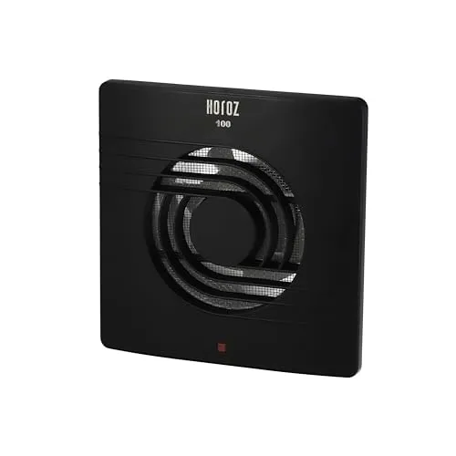 Horoz Electric Badlüfter 100 mm Schwarz 12 W HELIX - Leiser Wandlüfter aus ABS mit Filter 43 dB, Luftleistung 100 m³/h - Abluftventilator gegen Feuchtigkeit und Schimmel für Bad, Küche & Toilette