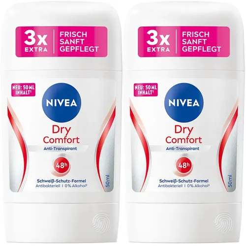 Nivea Deo Stick Dry Comfort Plus Anti Transpirant 50ml 2er Pack