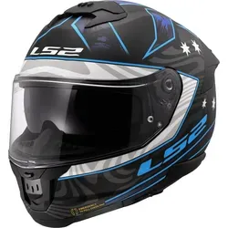 LS2 FF808 Stream II Galdam Integralhelm - Schwarz/Weiß/Blau - M - Motorradhelm mit elegantem Design, kratzfestem Visier und vorbereitet für Pinlock Max Vision. Ideal für Stadt- und Landstraßen, bietet hohen Tragekomfort und Sicherheit.