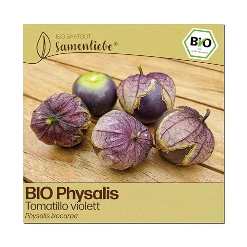 Samenliebe BIO Tomatillo Samen | mexikanische Physalis in lila von Samenliebe