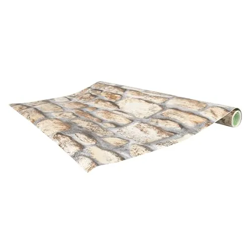 Venilia Möbelfolie selbstklebend, Stein Wand, 45 cm x 2 m, GreenLine, PVC, langlebig, einfache Entfernung, hitzebeständig, reißfest, 56048