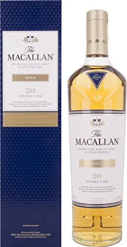 The Macallan GOLD Double Cask Single Malt 40% Vol. 0,7l Geschenkbox - Premium Whisky aus Schottland, charakterisiert durch süße Zitrusnoten und einen langanhaltenden Abgang. Ideal als Geschenk für Whisky-Liebhaber!
