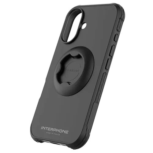 INTERPHONE Quiklox Tetraforce Schutzhülle für Apple iPhone 16, für Motorrad-, Auto- oder Fahrradbefestigungen, Serie Quiklox – Schutzhülle für Motorrad – Modulares System QUIKLOX – Schnellverschluss