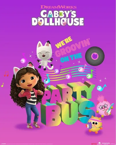 Poster PM 556 - Gabby´s Dollhouse - Party Bus - Miniposter 40x50 cm