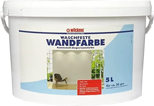 Wilckens Farben Wandfarbe Weiß, 5 l - Hochwertige Dispersion für ein perfektes Finish, ideal für Innenräume. Allergikerfreundlich mit Sicherheitsdatenblatt auf Anfrage.