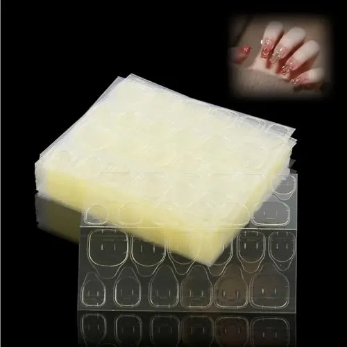 Stück 50 Blatt Doppelseitige Nagel KlebePads, Jelly Gel Kleber Sticker, 12 Verschiedene Größen für Nagelstudio Zubehör, Maniküre Dekoration, Für Press-on Nails und Eingerissene Nägel 1200