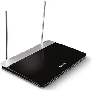Philips SDV6227/12 - Digitale Indoor DVB-T Antenne, 47 dB Verstärkung, flaches Design mit 4G GSM-Filter für störungsfreien Empfang