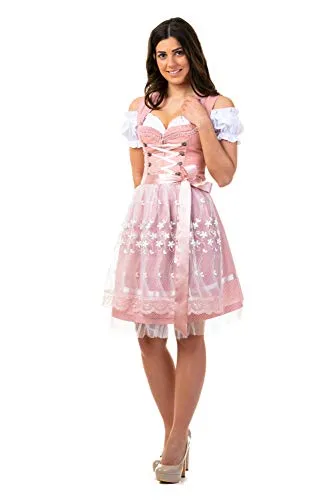 Dirndl Trachtenkleid Damen Sarah IN ROSA 3.TLG 34