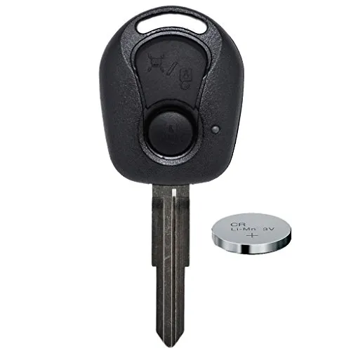 Auto Schlüssel Funk Fernbedienung 1x Gehäuse + 1x fest eingegossener Rohling + 1x CR2032 Batterie für SsangYong