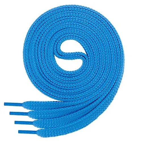 Di Ficchiano 1 Paar SCHNÜRSENKEL blau flach 7mm breit für Sneaker Sportschuhe Lederschuhe - flache Schuhbänder sehr reißfest - Shoe Laces Farbe: blau 110cm