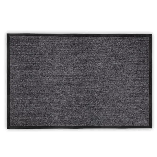 ZOLTA Fußmatte außen und innen - Schmutzfangmatte waschbar - Fussmatte aussen - Türmatte rutschfest - Rutschfester Fußabtreter - Schuhmatte Haustür - 120x240 cm Grau