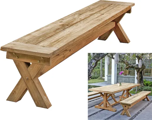 Garden Pleasure Gartenbank Kisar 940282 - Braune Holzbank 200 cm - Gartenbank aus hochwertigem Holz, langlebig und stilvoll, ideal für entspannte Stunden im Garten oder auf der Terrasse.