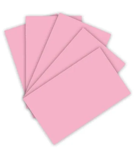 folia 6326 - Tonpapier 130 g/m², Tonzeichenpapier in rosa, DIN A3, 50 Bogen, als Grundlage für zahlreiche Bastelarbeiten