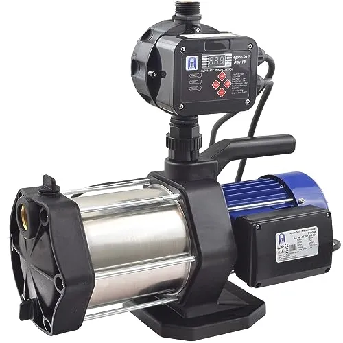 Agora-Tec® Hauswasserautomat Hauswasserwerk 5-1300 18DW mit Druckschalter 5400 l/h 5,6 bar einstellbarer Ausschaltdruck Trockenlaufschutz mit aktivierbarer Neustartfunktion Überdruckabschaltung