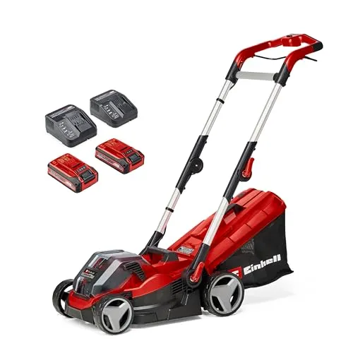 Einhell RASARRO 36 34 - Akku-Rasenmäher mit 2x3,0Ah Power X-Change Akkus, ergonomisch und ideal für Rasenflächen bis 300 m²