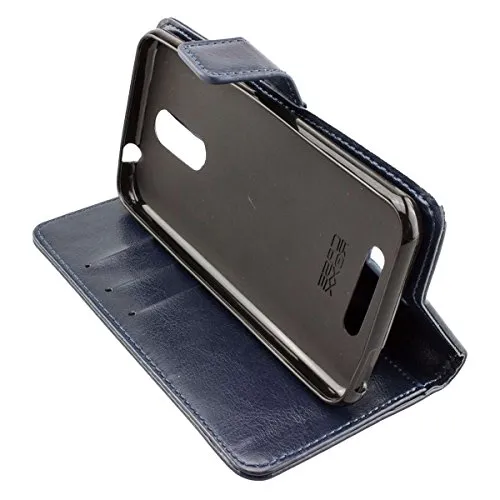 caseroxx Bookstyle Handytasche für Gigaset GS160 / GS170 in blau – Klapphülle mit Kreditkartenfächern, Magnetverschluss, Standfunktion & Rundumschutz für Display und Gehäuse