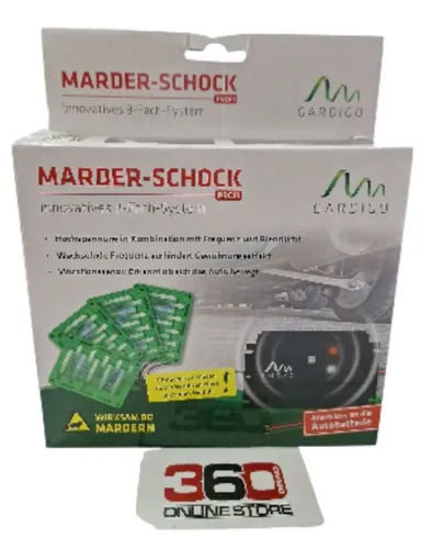 Gardigo Marderschreck Auto - 3-fache Marderabwehr mit Ultraschall, Blitzlicht und Elektroschock für optimalen Marderschutz im Motorraum