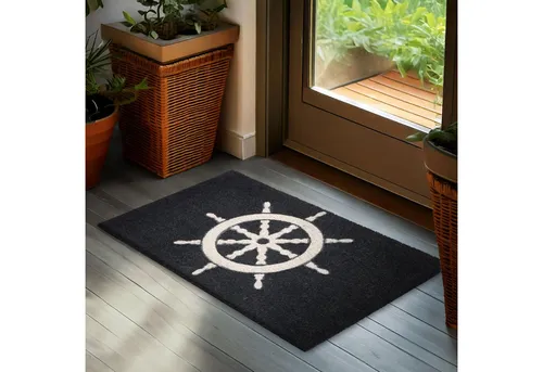 BRUBAKER Fußmatte Steuerrad in blau von BRUBAKER