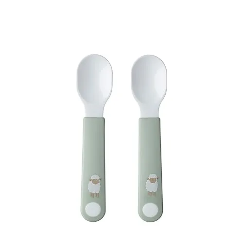 Mepal – Lernlöffel Mepal Mio – Baby Lernlöffel – Lernbesteck – Spülmaschinengeeignet & BPA frei – 2er Set – Little Farm