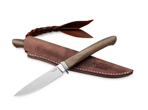LionSteel Ago Micarta Green Taschenmesser - Hochwertiges Taschenmesser mit M390 Klinge und grünem Micarta-Griff, ideal für den täglichen Gebrauch und mit sicherem Fingerschutz ausgestattet.