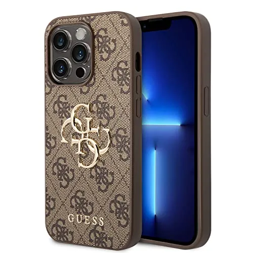 Guess GUHCP15X4GMGBR Hülle für iPhone 15 Pro Max - Standard Handyhüllen mit luxuriösem PU-Leder, kratzfest und elegant, bietet ultimativen Schutz und präzisen Zugriff auf alle Funktionen.