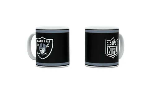 Great Branding Las Vegas Raiders NFL Classic Mug - Sportfan Kaffeebecher aus Keramik mit 330 ml Fassungsvermögen, stylisches Kickoff-Design in Teamfarben und großem Teamlogo für echte Fans der Las Vegas Raiders.