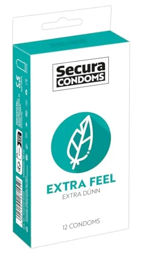 Secura Extra Feel 12er Kondome - 12 hauchzarte Präservative zur Verhütung ohne Hormone für Männer, transparent