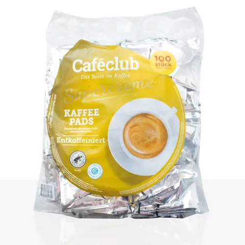 Cafeclub Kaffee-Pads Supercreme entkoffeiniert in schwarz von Cafeclub